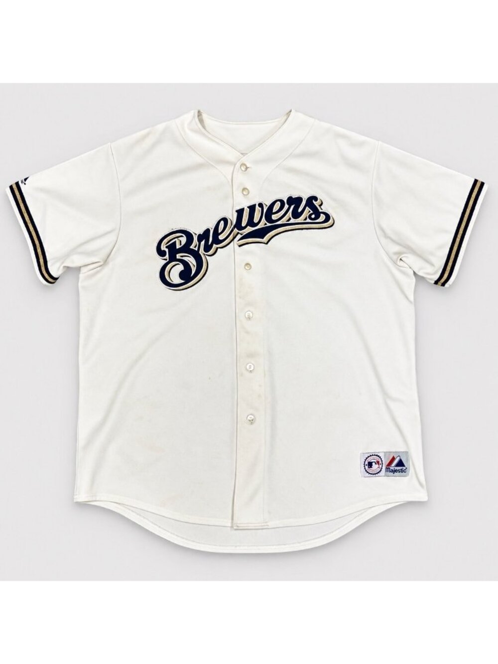 Majestic Brewers Baseball Milwaukee Home Jersey Mens 2XL White *READ*